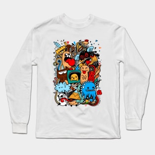 Monster abstract  drawing graffiti Long Sleeve T-Shirt